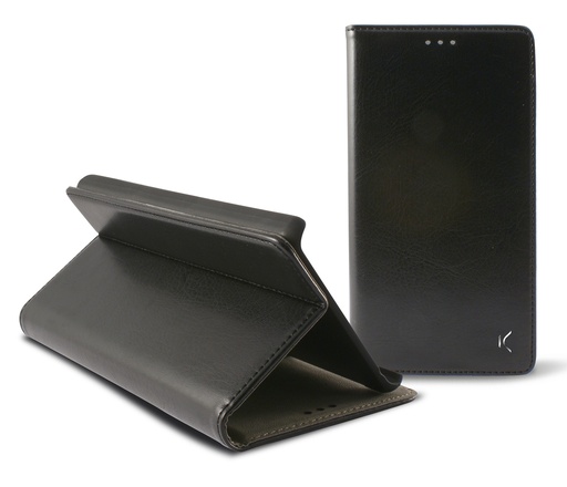 [000006264] Funda con tapa para Huawei Y5 II, Y6 II, Rígida, Standing, Negro