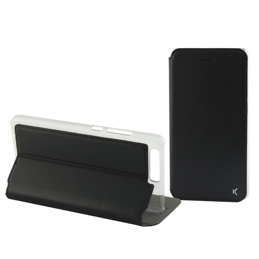 [000006265] Funda con tapa para Huawei P10 Lite, Rígida, Standing, Negro