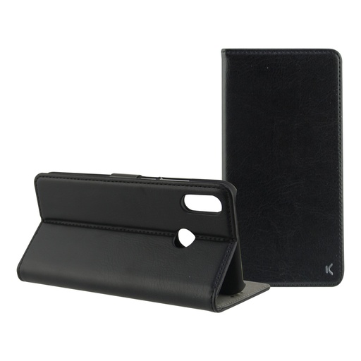 [000006304] Funda con tapa para Honor 8X, Semirrígida, Standing, Negro