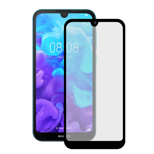 [000006340] Protector de pantalla para Huawei Y5 2019, Vidrio templado, Grosor 0.33 mm, Negro