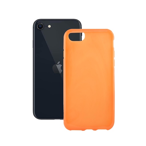 [000006415] Funda para iPhone SE 2022, SE 2020, 8 y 7, Semirrígida, Funda con aroma, Melocoton, Naranja