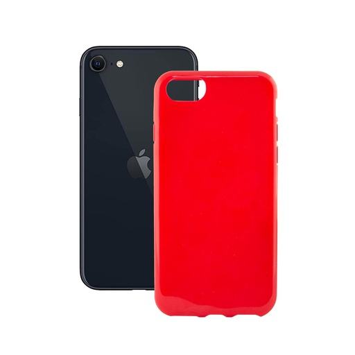 [000006417] Funda para iPhone SE 2022, SE 2020, 8 y 7, Semirrígida, Funda con aroma, Fresa, Rojo
