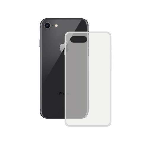 [000006421] Funda semirrígida para iPhone 7/8/SE 2020, Laterales reforzados, Rígida, Compatible carga inalámbrica, Transparente