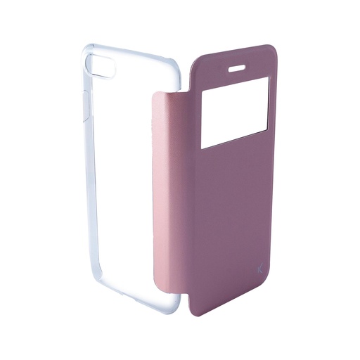 [000006424] Funda con tapa para iPhone SE 2022, SE 2020, 8 y 7, Semirrígida, Rosa