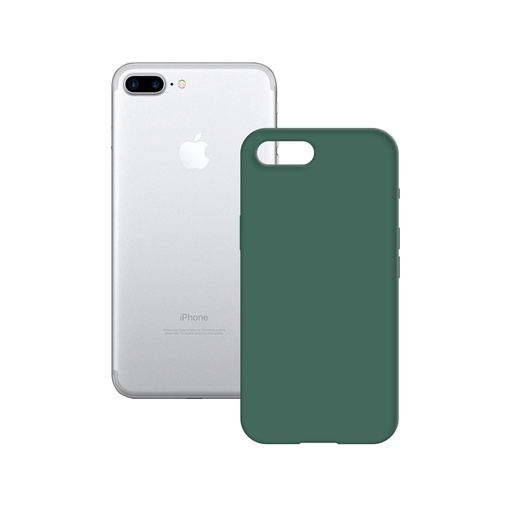[000006434] Funda semirrígida para iPhone 7/8 Plus, Antideslizante, Interior microfibra, Compatible con carga inalámbrica, Verde
