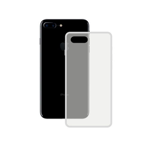 [000006435] Funda semirrígida para iPhone 7/8 Plus, Laterales reforzados, Rígida, Compatible con carga inalámbrica, Transparente