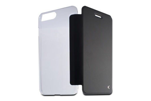 [000006436] Funda con tapa para iPhone 7 Plus, iPhone 8 Plus, Semirrígida, Negro