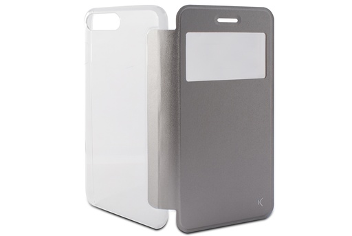 [000006437] Funda con tapa para iPhone 7 Plus, iPhone 8 Plus, Semirrígida, Gris