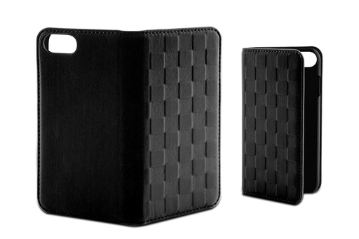 [000006439] Funda con tapa para iPhone 7 Plus, iPhone 8 Plus, Semirrígida, Standing, Negro