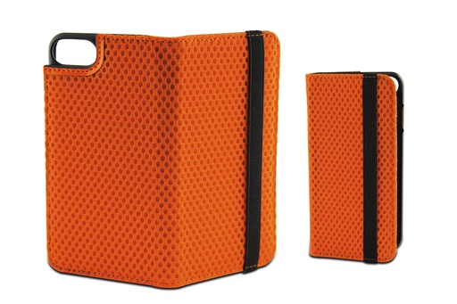 [000006441] Funda con tapa para iPhone 7 Plus, iPhone 8 Plus, Semirrígida, Standing, Naranja