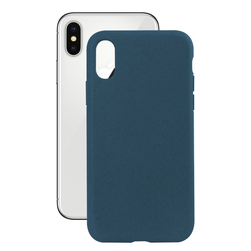 [000006450] Funda Ecológica para iPhone X, iPhone XS, Semirrígida, Azul