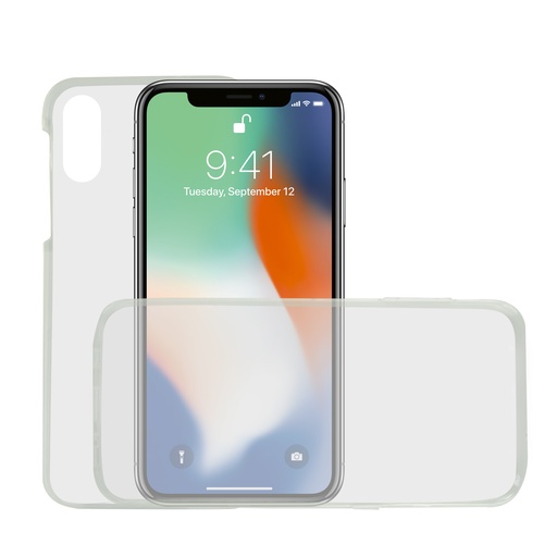 [000006470] Funda para iPhone XR, Semirrígida, Protección frontal y trasera, Transparente