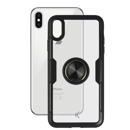 [000006485] Funda para iPhone XS Max, Semirrígida, Magnético para soporte coche, Transparente