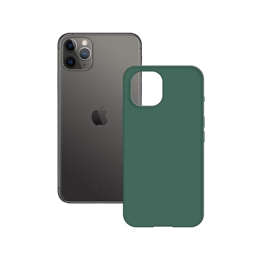 [000006517] Funda semirrígida para iPhone 11 Pro Max, Antideslizante, Interior microfibra, Compatible con carga inalámbrica, Verde