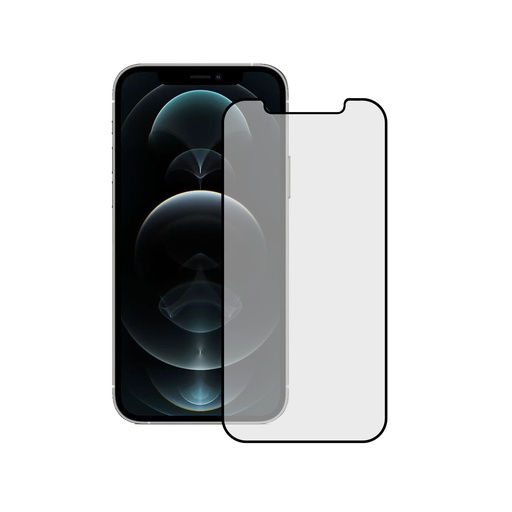 [000006556] Protector de pantalla para iPhone 12 Pro Max, Vidrio reforzado con TPU, Máxima resistencia, Borde flexible negro