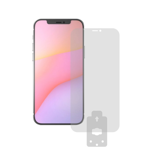 [000006557] Protector de pantalla Ksix para iPhone 12 Pro Max, para colocación con máquina, vidrio templado 9H, 2,5D, Negro
