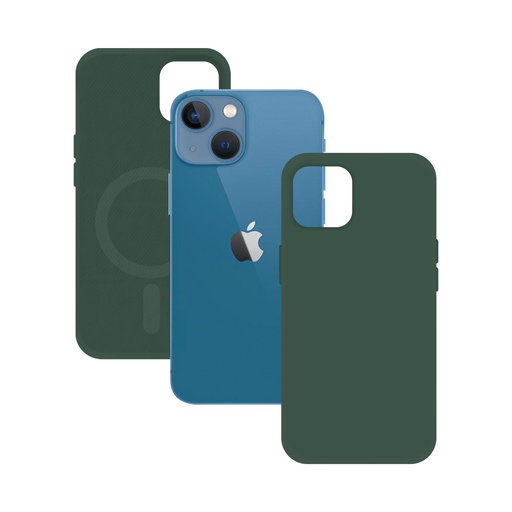 [000006564] Carcasa Magcharge Ksix para iPhone 13, Semirrígida, Verde