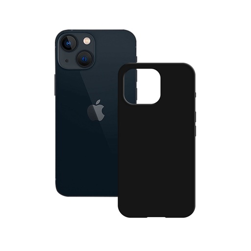 [000006584] Funda semirrígida para iPhone 14, Antideslizante, Interior microfibra, Compatible con carga inalámbrica, Negro