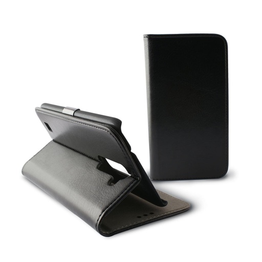 [000006637] Funda con tapa para LG K10, Semirrígida, Standing, Negro