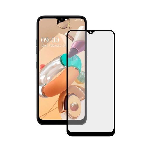 [000006642] Protector de pantalla para LG K41S, Vidrio templado, Grosor 0,33 mm, Negro