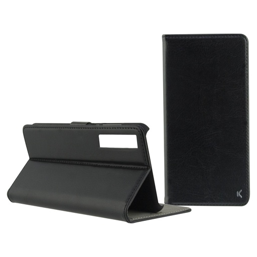 [000006689] Funda con tapa para Samsung Galaxy A7 2018, Semirrígida, Standing, Negro