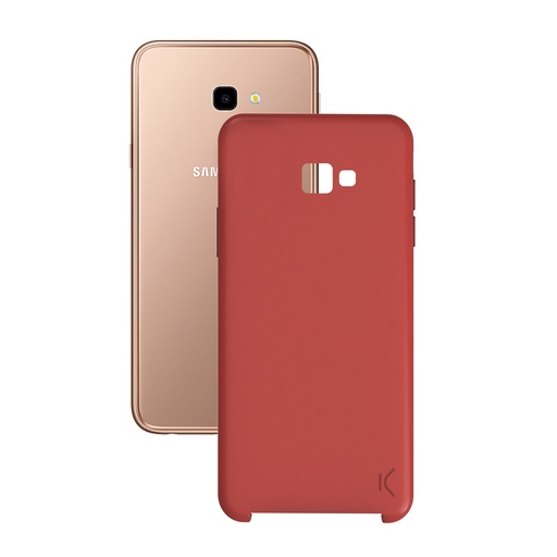 [000006690] Funda para Samsung Galaxy J4 Plus 2018, Semirrígida, Rojo