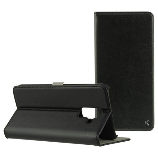 [000006696] Funda con tapa para Samsung Galaxy J6 Plus 2018, Semirrígida, Standing, Negro
