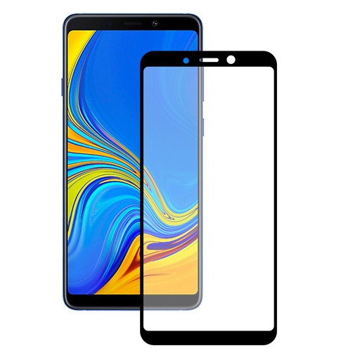 [000006702] Protector de pantalla para Samsung Galaxy A9 2018, Vidrio templado, Grosor 0.33 mm, Negro
