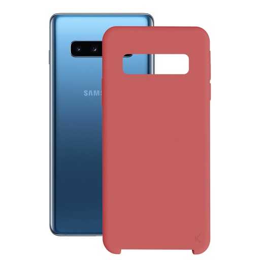 [000006712] Funda para Samsung Galaxy S10 Plus, Semirrígida, Rojo