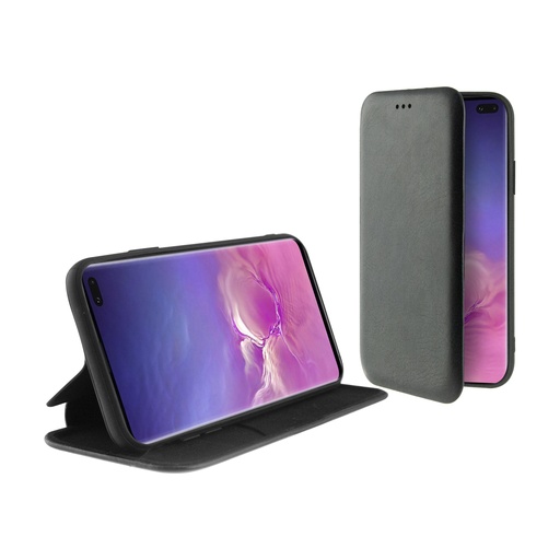 [000006719] Funda con tapa para Samsung Galaxy S10 Plus, Semirrígida, Standing, Negro