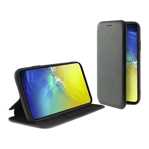 [000006729] Funda con tapa para Samsung Galaxy S10E, Semirrígida, Standing, Negro