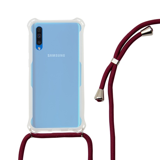 [000006751] Funda con cordón para Samsung Galaxy A50, Galaxy A30S, Flexible, Rojo