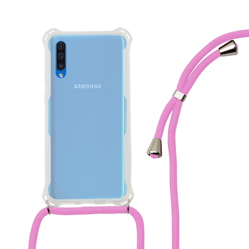 [000006752] Funda con cordón para Samsung Galaxy A50, Galaxy A30S, Flexible, Rosa