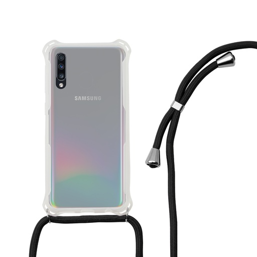 [000006758] Funda con cordón para Samsung Galaxy A70, Flexible, Negro