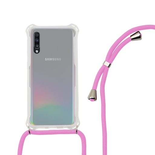 [000006760] Funda con cordón para Samsung Galaxy A70, Flexible, Rosa