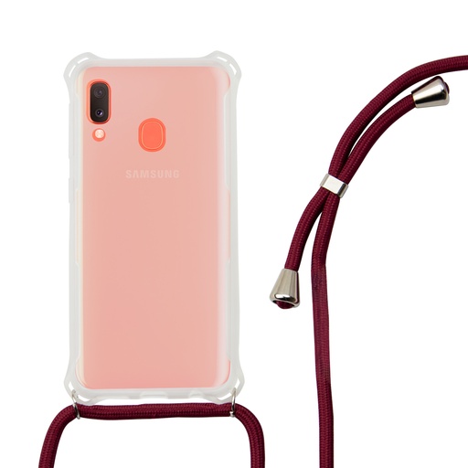 [000006775] Funda con cordón para Samsung Galaxy A20E, Flexible, Rojo