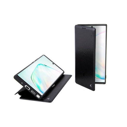 [000006782] Funda con tapa para Samsung Galaxy Note 10 Plus, Semirrígida, Standing, Negro