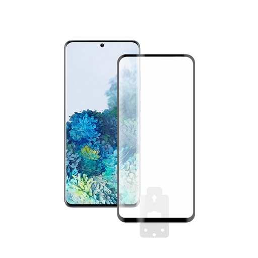 [000006808] Protector de pantalla para Samsung Galaxy S20 Plus, Vidrio templado, Grosor 0.33 mm, Negro