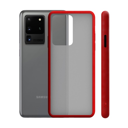 [000006816] Funda para Samsung Galaxy S20 Ultra, Semirrígida, Rojo