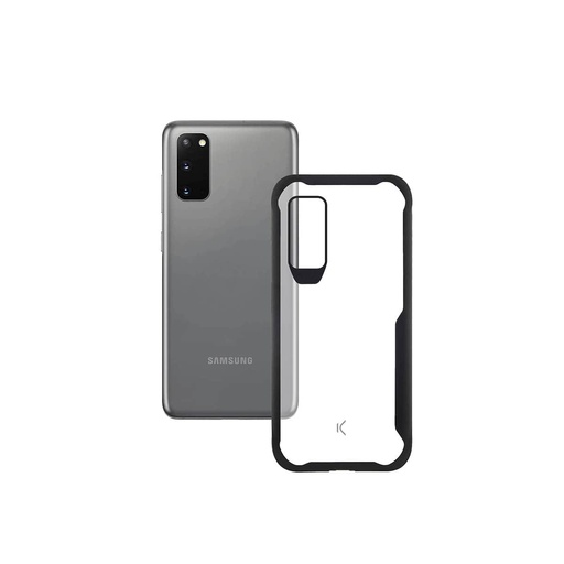 [000006829] Funda para Samsung Galaxy S20, Semirrígida, Transparente, Negro