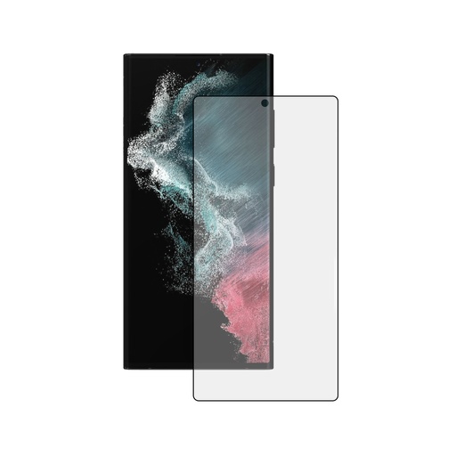 [000006920] Protector de pantalla Ksix para Samsung Galaxy S22 Plus, Flexi Glass, para colocación con máquina, 3D, Negro