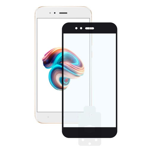 [000006968] Protector de pantalla para Xiaomi Mi A1, Vidrio templado, Grosor 0.33 mm, Negro