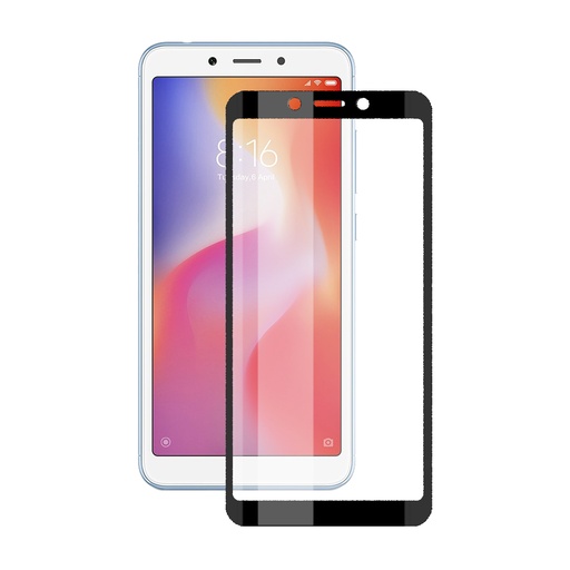 [000006981] Protector de pantalla para Xiaomi Redmi 6A, Vidrio templado, Grosor 0.33 mm, Negro