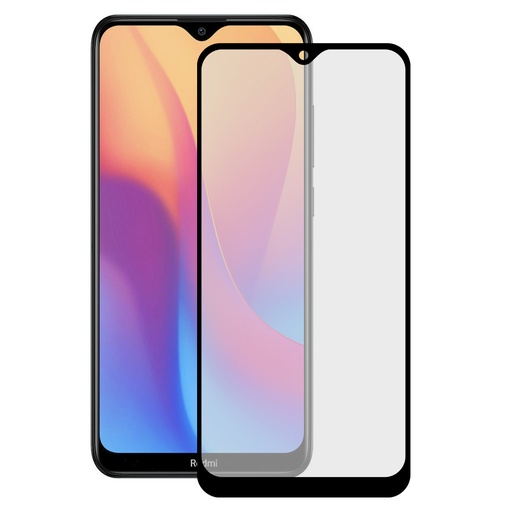 [000007022] Protector de pantalla para Xiaomi Redmi 8, Redmi 8A, Vidrio templado, Negro