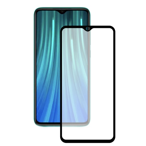 [000007024] Protector de pantalla para Xiaomi Redmi Note 8, Vidrio templado, Negro