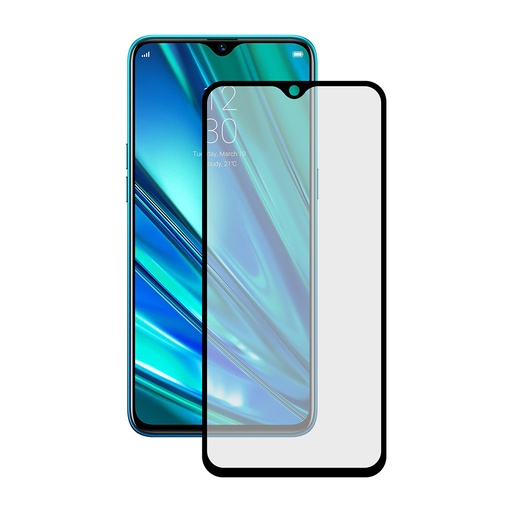 [000007051] Protector de pantalla para Realme 5 Pro, Vidrio templado, Grosor 0.33 mm, Negro