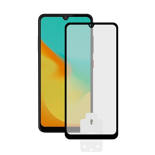 [000007067] Protector de pantalla para ZTE Blade A7 2019, Vidrio templado, Negro