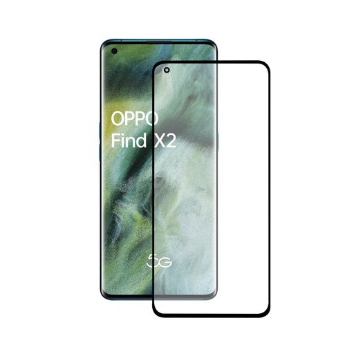 [000007086] Protector de pantalla para Oppo FIND X, Vidrio templado, Grosor 0,33 mm, Negro