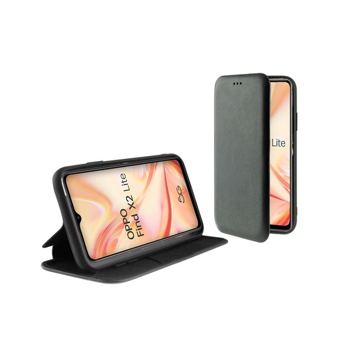 [000007090] Funda con tapa para Oppo FIND X2 LITE, Rígida, Negro