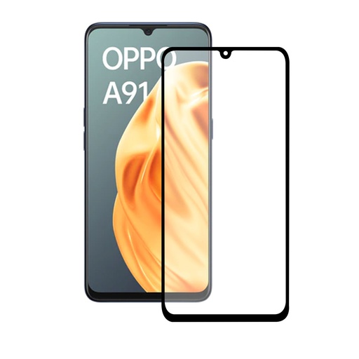 [000007096] Protector de pantalla para Oppo A91, Vidrio templado, Grosor 0,33 mm, Negro